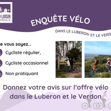 Enquête de fréquentation et de satisfaction de l’offre vélo dans le Luberon et le Verdon