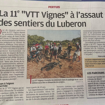La Provence – La 11e « VTT Vignes » à l’assaut des sentiers du Luberon